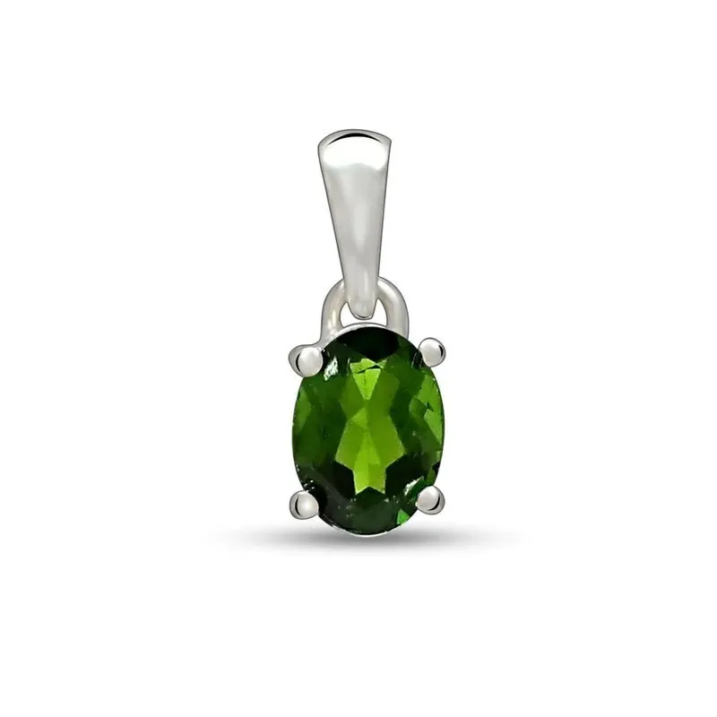 Petit pendentif Chrome Diopside facetté - Pendentifs pierres naturelles