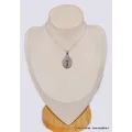 Pendentif Agate Scénique blanche noire-bt - Bijoux en Agate
