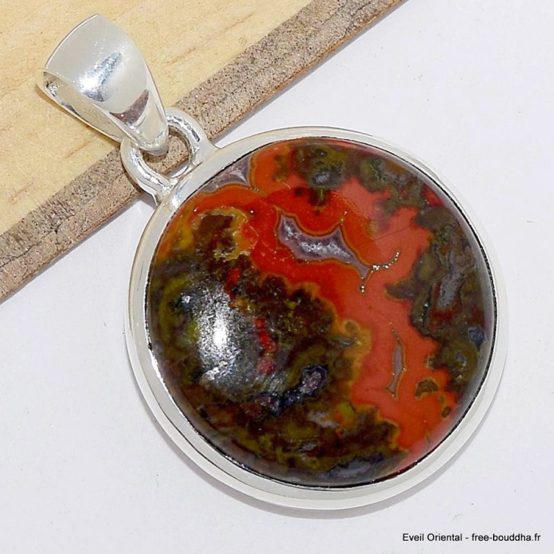 Pendentif rond en Agate Seam Bijoux en Agate Seam du Maroc CWA86