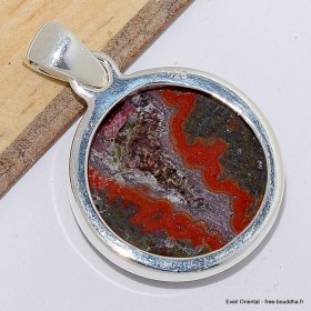 Pendentif rond en Agate Seam Bijoux en Agate Seam du Maroc CWA86