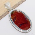 Pendentif oval en Agate Seam ocre grise Bijoux en Agate Seam du Maroc CWA86.2