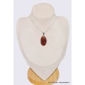 Pendentif oval en Agate Seam ocre grise Bijoux en Agate Seam du Maroc CWA86.2