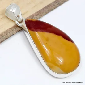 Pendentif Jaspe Mokaïte forme larme - Pendentifs pierres naturelles