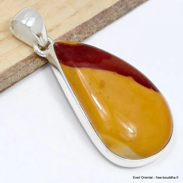 Pendentif Jaspe Mokaïte forme larme - Pendentifs pierres naturelles