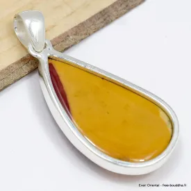 Pendentif Jaspe Mokaïte forme larme - Pendentifs pierres naturelles