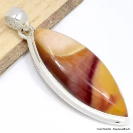 Pendentif marquise en Jaspe Mokaïte - Pendentifs pierres naturelles