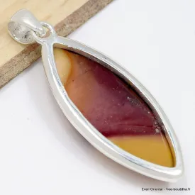 Pendentif marquise en Jaspe Mokaïte - Pendentifs pierres naturelles