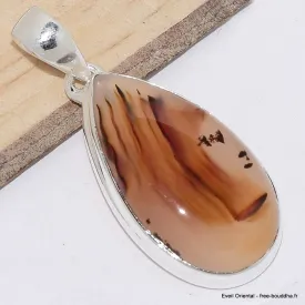 Pendentif Agate du Montana (Yellow Stone) forme goutte - Bijoux en Agate
