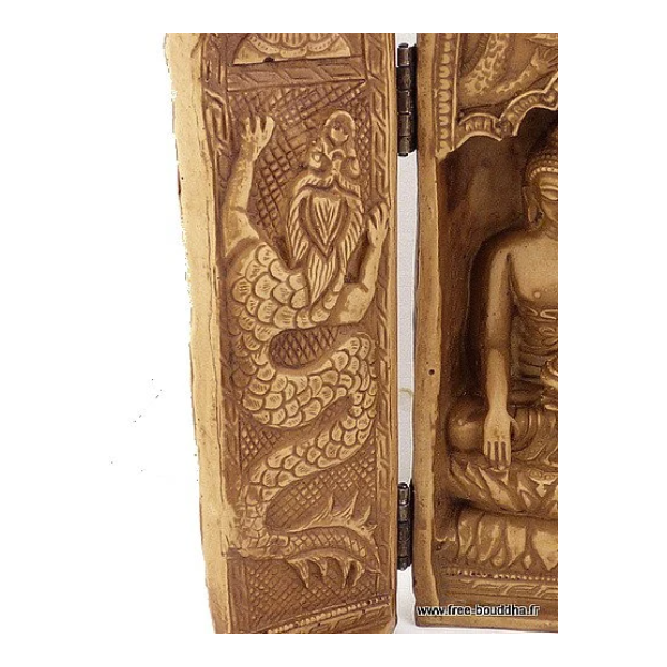 Autel temple bouddhiste Triptyque 20 cm Statuettes Bouddhistes TRYP2