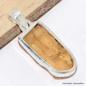 Bijou Pendentif argent Topaze impériale brute - Pendentifs pierres naturelles