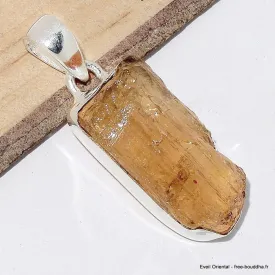 Bijou Pendentif argent Topaze impériale brute - Pendentifs pierres naturelles