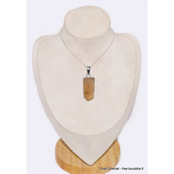 Bijou Pendentif argent Topaze impériale brute Pendentifs pierres naturelles CWA79.5