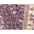 Châle népalais prune motifs cachemire 100 x 200 cm - Châle de méditation 100 x 200 cm