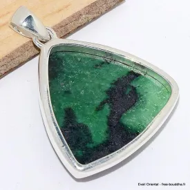 Pendentif triangulaire en Jade vert Transvaal - Pendentifs pierres naturelles