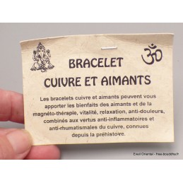 Bracelet magnétique laiton et cuivre avec aimants Bracelet Magnétique BMC7