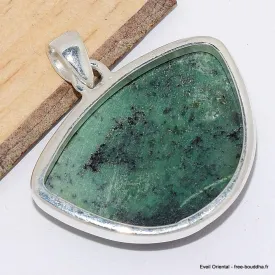 Pendentif bijou semi-rond en Jade Transvaal hydrogrossulaire - Pendentifs pierres naturelles