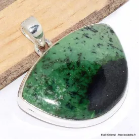 Pendentif bijou semi-rond en Jade Transvaal hydrogrossulaire - Pendentifs pierres naturelles