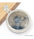 Pendentif rond en Tourmaline indigo sur Quartz fumé Bijoux en Tourmaline Indigo CWA92.4