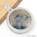 Pendentif rond en Tourmaline indigo sur Quartz fumé Bijoux en Tourmaline Indigo CWA92.4