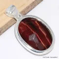 Pendentif bijou oval Oeil de Taureau facetté - Pendentifs pierres naturelles