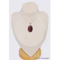 Pendentif bijou oval Oeil de Taureau facetté - Pendentifs pierres naturelles