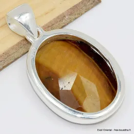 Pendentif Oeil de Tigre facetté oval - Pendentifs pierres naturelles