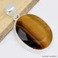 Pendentif Oeil de Tigre facetté oval - Pendentifs pierres naturelles