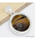 Bijou Pendentif Oeil de Tigre facetté forme ronde Pendentifs pierres naturelles cwa93.3