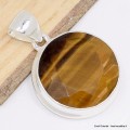 Bijou Pendentif Oeil de Tigre facetté forme ronde Pendentifs pierres naturelles cwa93.3