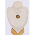 Bijou Pendentif Oeil de Tigre facetté forme ronde Pendentifs pierres naturelles cwa93.3