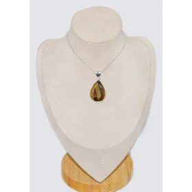 Pendentif Pierre naturelle Oeil de Tigre facetté forme goutte - Pendentifs pierres naturelles
