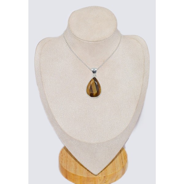 Bijou Pendentif Oeil de Tigre facetté forme goutte Pendentifs pierres naturelles cwa93.5