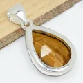 Pendentif Pierre naturelle Oeil de Tigre facetté forme goutte - Pendentifs pierres naturelles