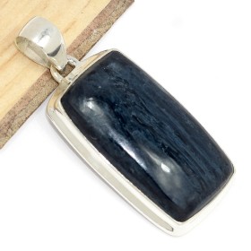 Gros pendentif Vivianite bleue rectangulaire Pendentifs pierres naturelles CWA94.1