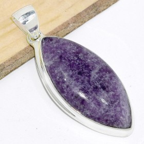 Bijou Pendentif Lepidolite taille marquise Bijoux en Lepidolite CWA95.1