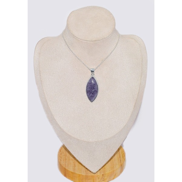 Bijou Pendentif Lepidolite taille marquise Bijoux en Lepidolite CWA95.1
