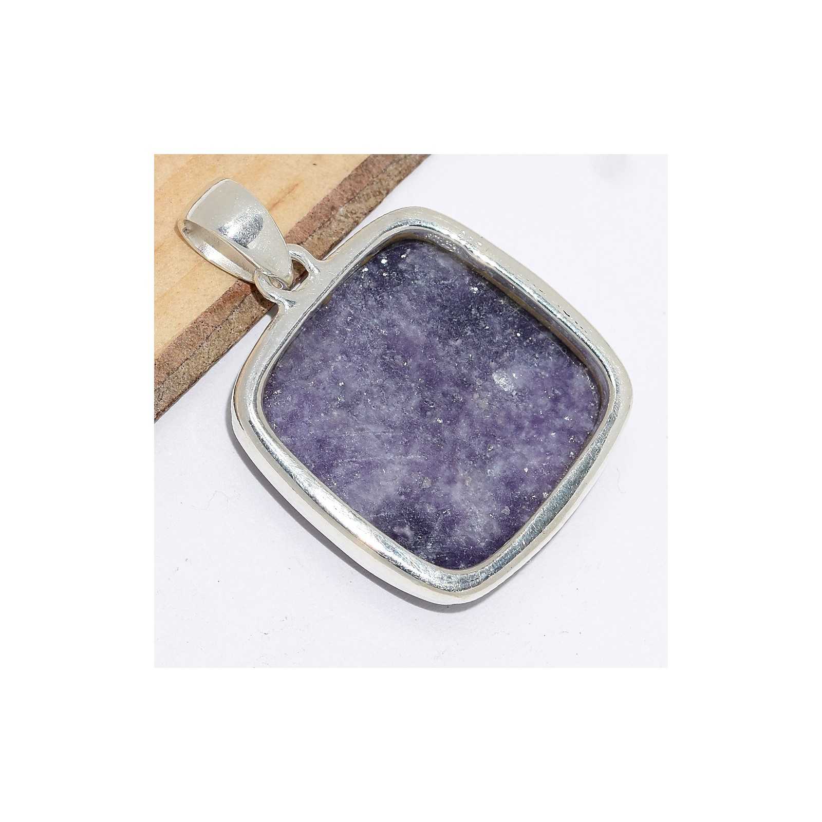 Collier En Lépidolite Naturelle - Perles 12 Mm - 345 Carats - Argent Massif 925 - 43 Cm - Neuf