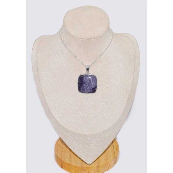 Gros Pendentif carré en Lépidolite Bijoux en Lepidolite CWA95.2