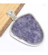 Pendentif argent lepidolite forme écusson Bijoux en Lepidolite CWA95.4