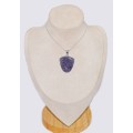 Pendentif argent lepidolite forme écusson Bijoux en Lepidolite CWA95.4