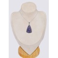 Pendentif argent lepidolite forme triangle Bijoux en Lepidolite CWA95.6