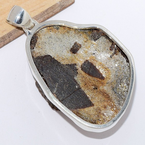 Gros Pendentif pierre Staurolite naturelle cuivrée Bijoux en Staurolite CWA96