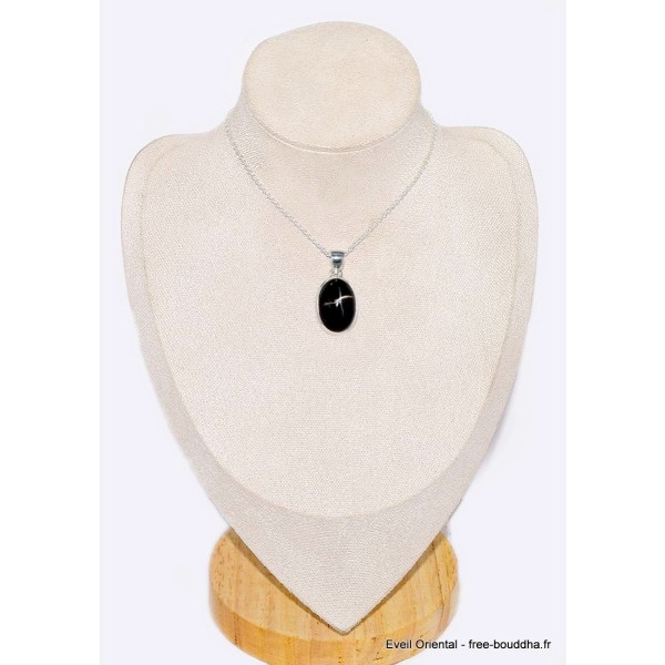 Bijou Pendentif en Black Star Diopside oval Pendentifs pierres naturelles CWA99.1