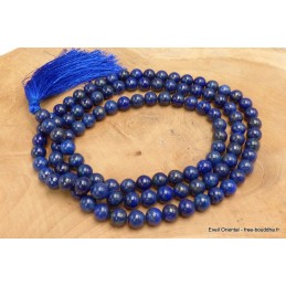 Mala de méditation 108 perles Lapis Lazuli grade AAA Mala tibétain 108 perles MADP18