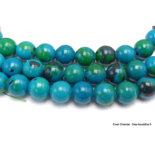 Mala de méditation 108 perles de Chrysocolle grade AA Mala tibétain 108 perles MADP19
