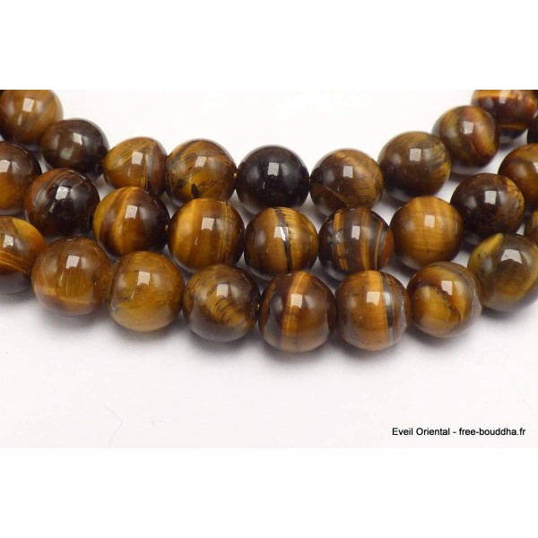 Mala de méditation 108 perles Oeil de Tigre grade AAA Mala tibétain 108 perles MADP20