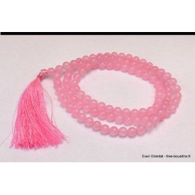 Collier mala tibétain 108 perles Quartz rose Mala tibétain 108 perles MADP21