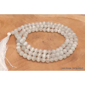 Mala tibétain de méditation en Sélénite - Mala tibétain 108 perles
