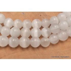 Mala de méditation en Sélénite Mala tibétain 108 perles MADP23