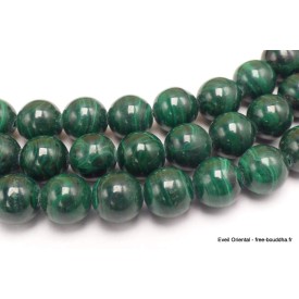 Mala tibétain en Malachite – collier bouddhiste 108 perles véritables